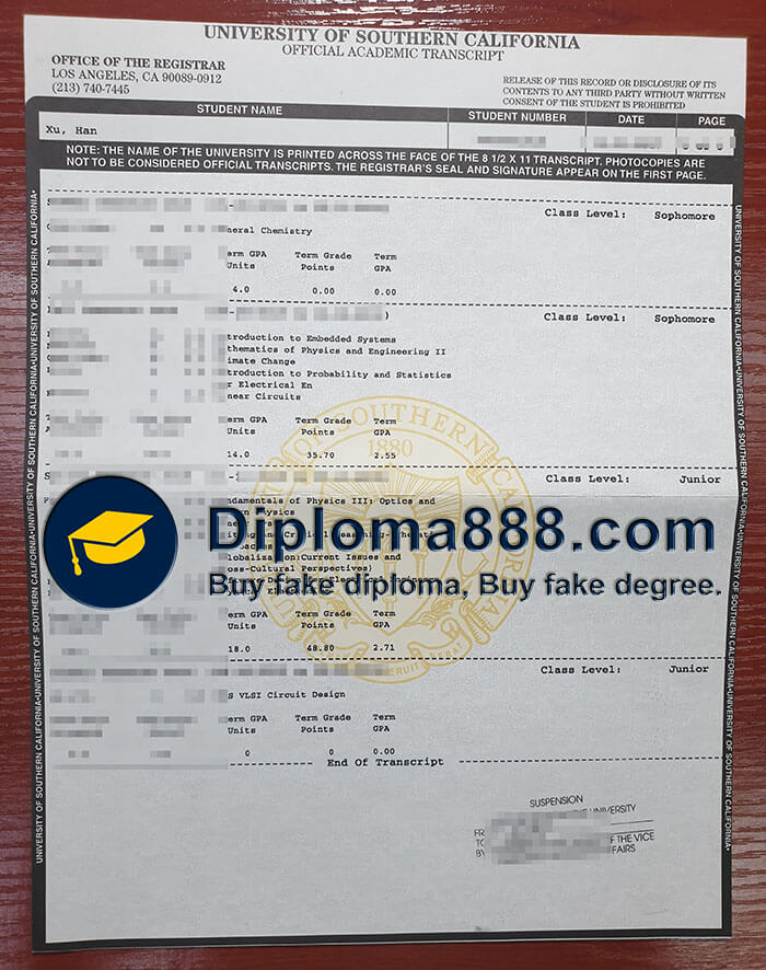 buy fake University of Southern California degree