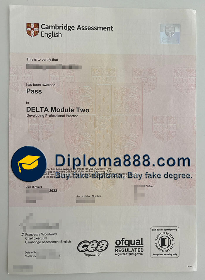 buy fake Cambridge English DELTA Module Two certificate