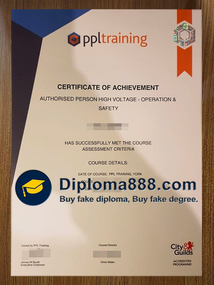 buy fake City Guilds PPL Training Certificate of Achievement