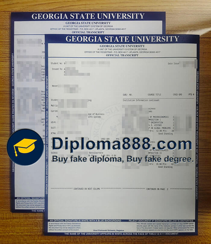 buy fake Georgia State University transcript