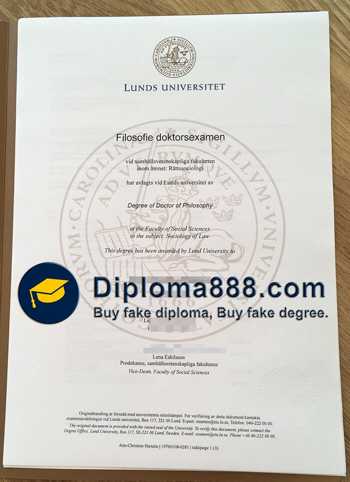 buy fake Lunds University degree