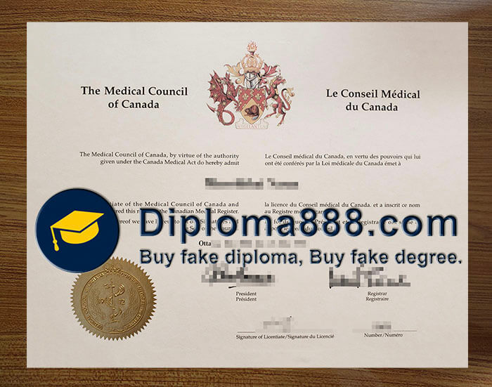 buy fake Medical Council of Canada diploma certificate