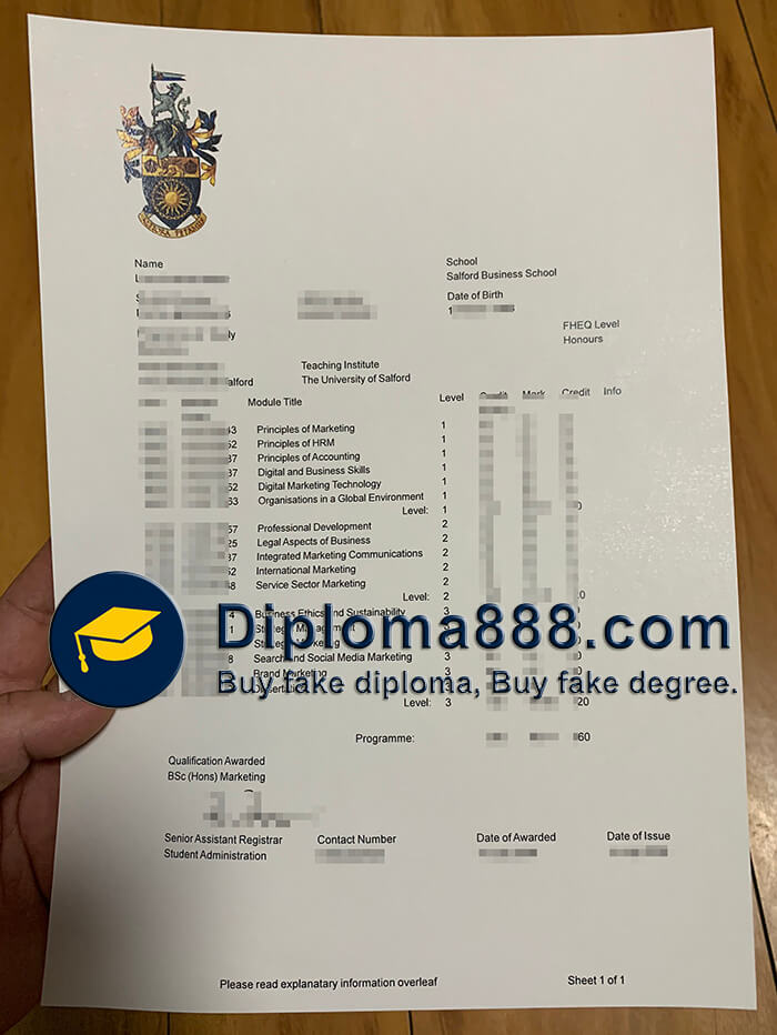 buy fake University of Salford diploma