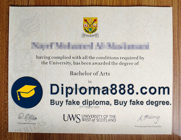 buy fake University of the West of Scotland degree
