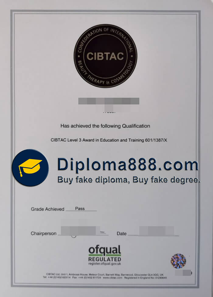 buy CIBTAC Level 3 Award in Education and Training certificate