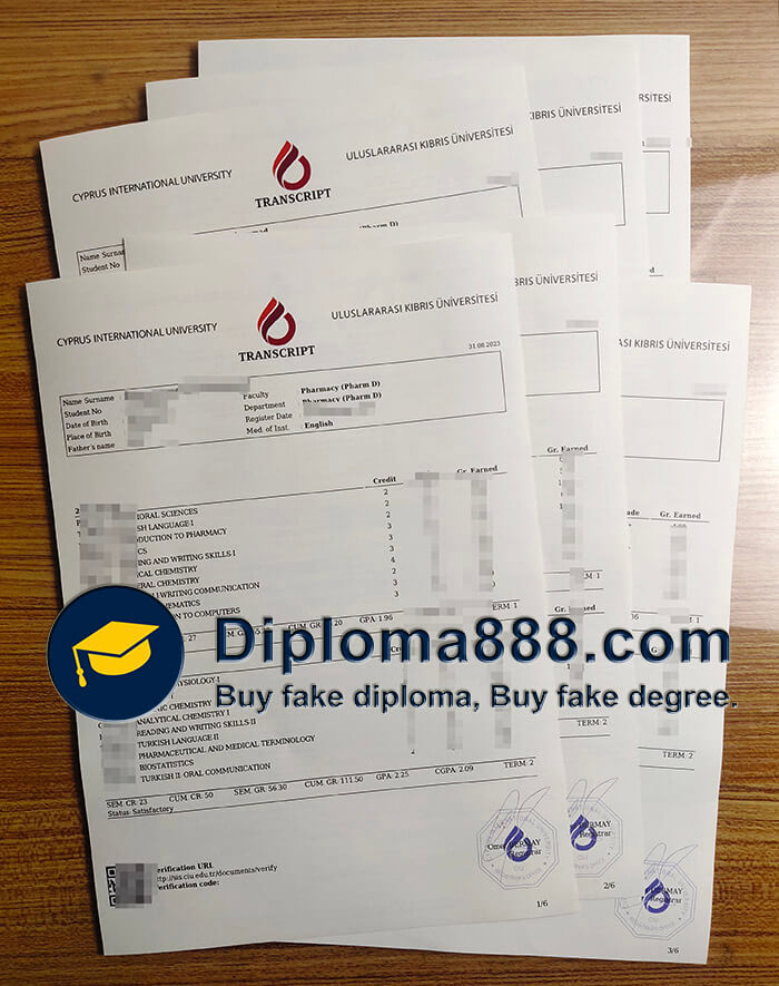 buy fake Cyprus International University transcript