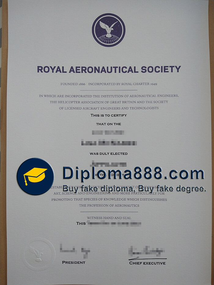 buy fake Royal Aeronautical Society certificate