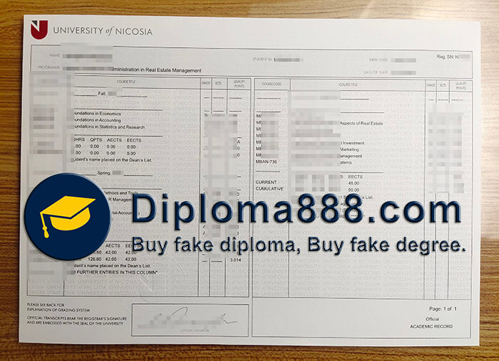 buy fake University of Nicosia transcript degree