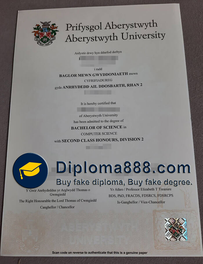 fake Aberystwyth University degree