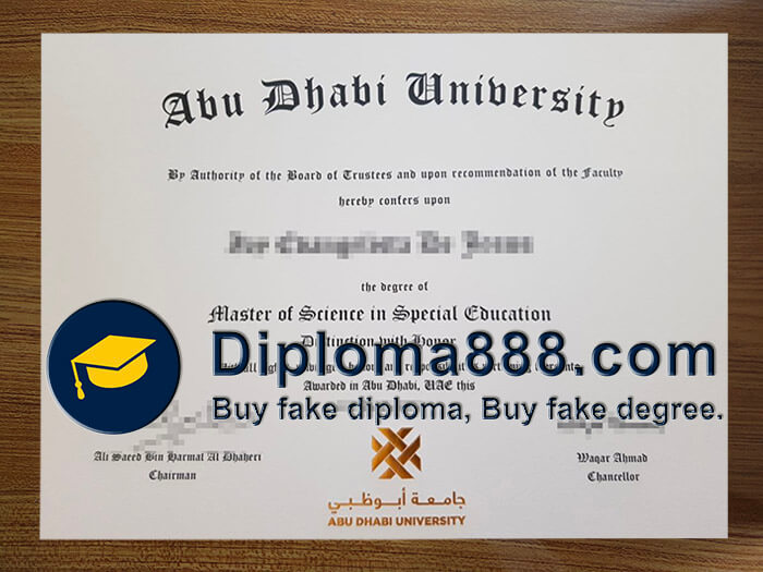 buy fake Abu Dhabi University diploma