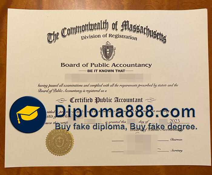 buy Commonwealth of Massachusetts CPA certificate