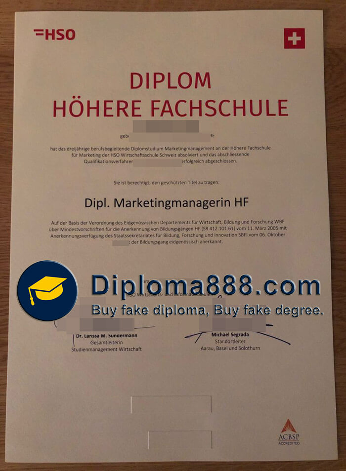 buy fake HSO Wirtschaftsschule Schweiz degree