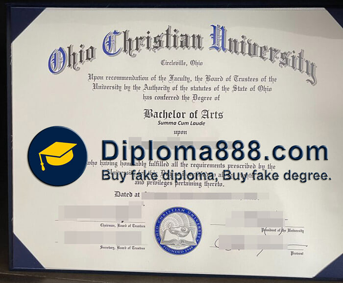 buy fake Ohio Christian University degree