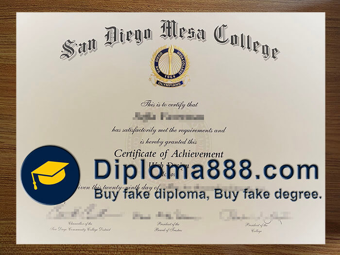 Get a fake San Diego Mesa College diploma