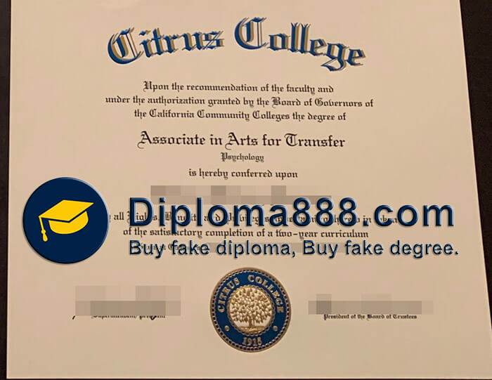 fake Citrus College diploma