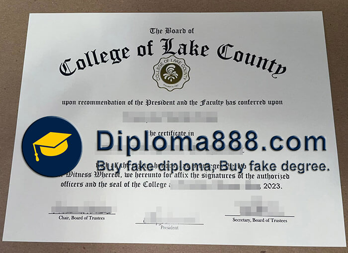 buy fake College of Lake County diploma