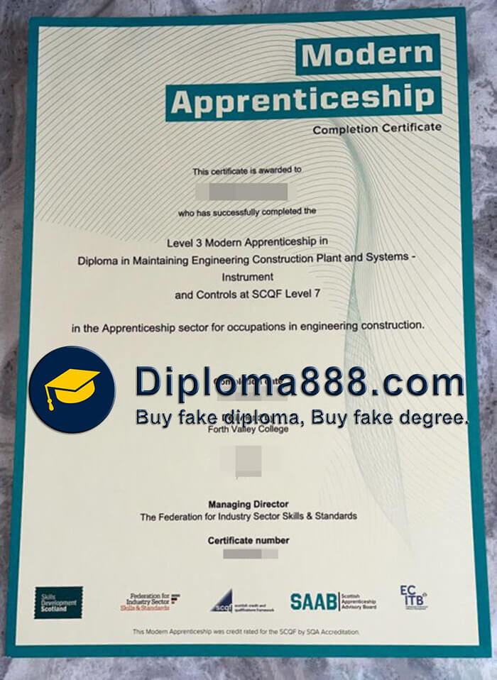buy fake Modern Apprenticeship Completion certificate