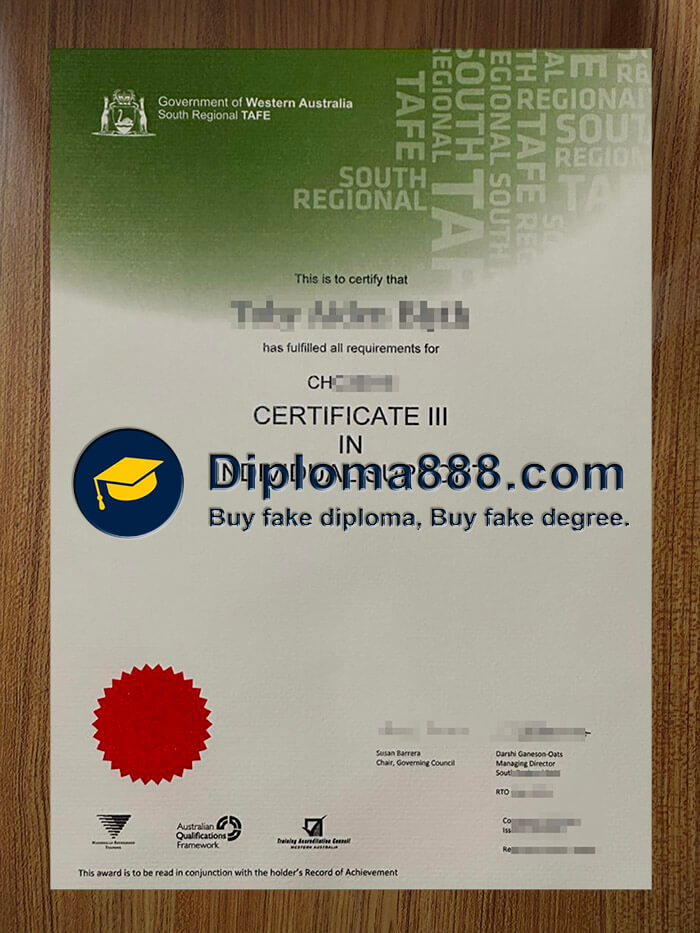 buy fake South Regional TAFE diploma