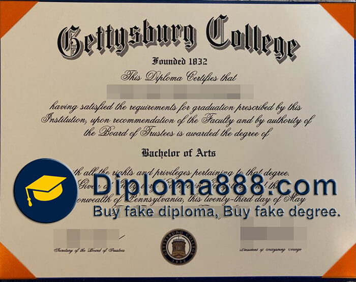 buy fake GettySburg College degree