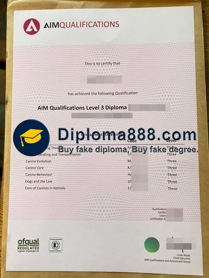 buy fake AIM Qualifications certificate