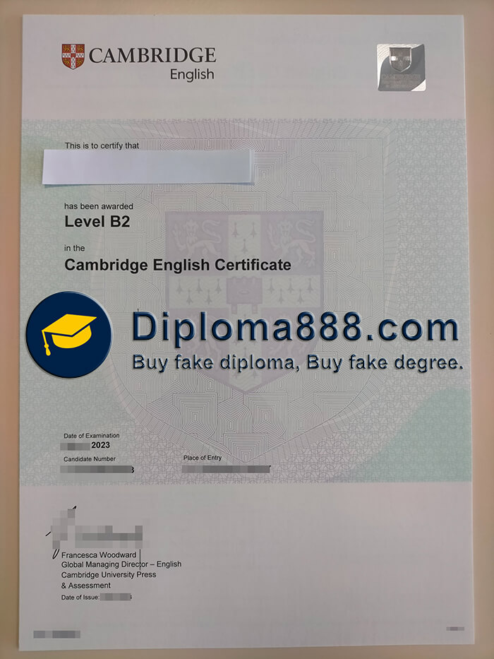 buy fake Cambridge English B2 certificate