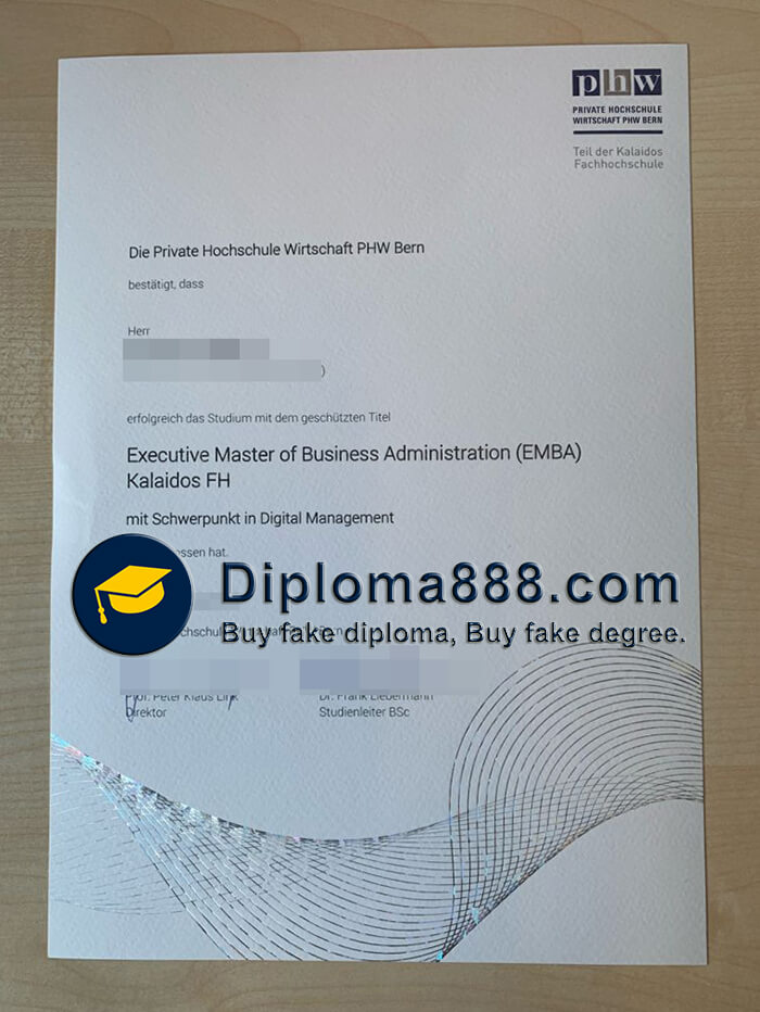 buy fake Private Hochschule Wirtschaft PHW Bern degree