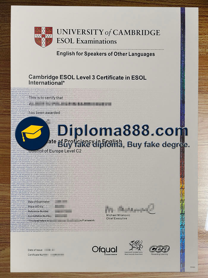buy University of Cambridge ESOL Level 3 certificate
