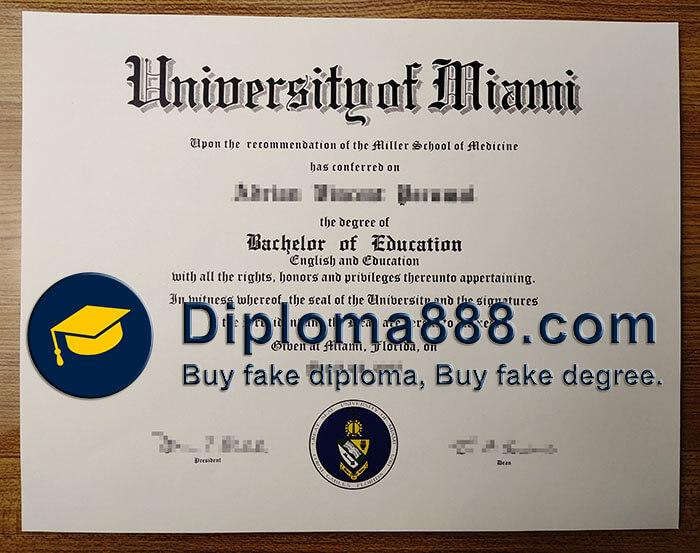 order University of Miami diploma