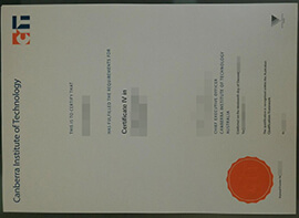 Fake Canberra Institute of Technology certificate for sale.
