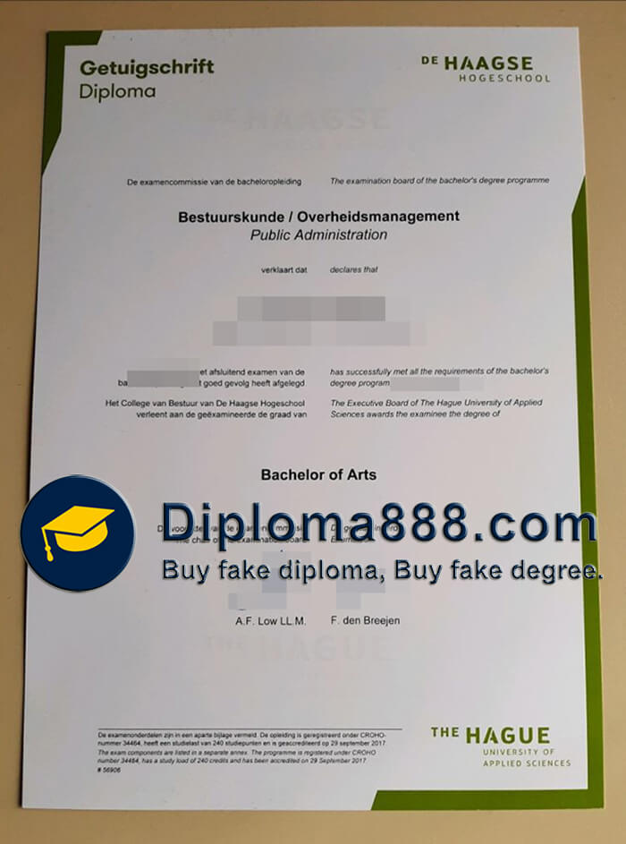 buy The Hague University of Applied Sciences diploma