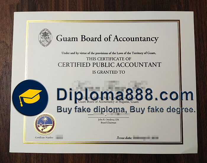 buy Guam Board of Accountancy certificate