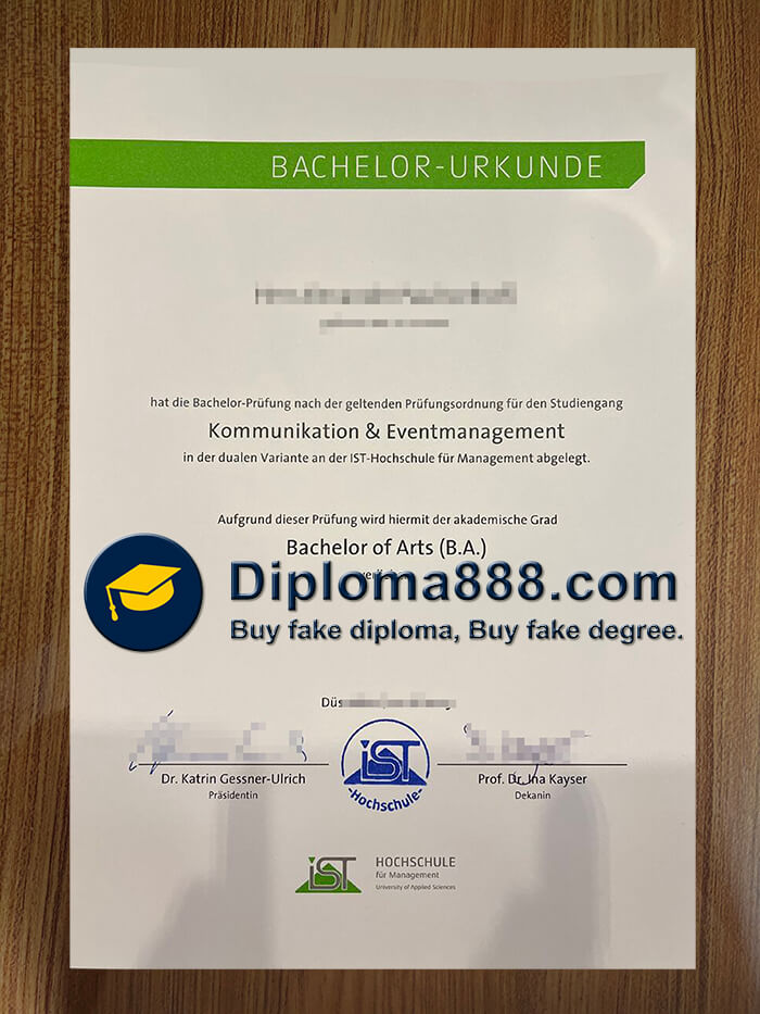 buy IST-Hochschule für Management degree