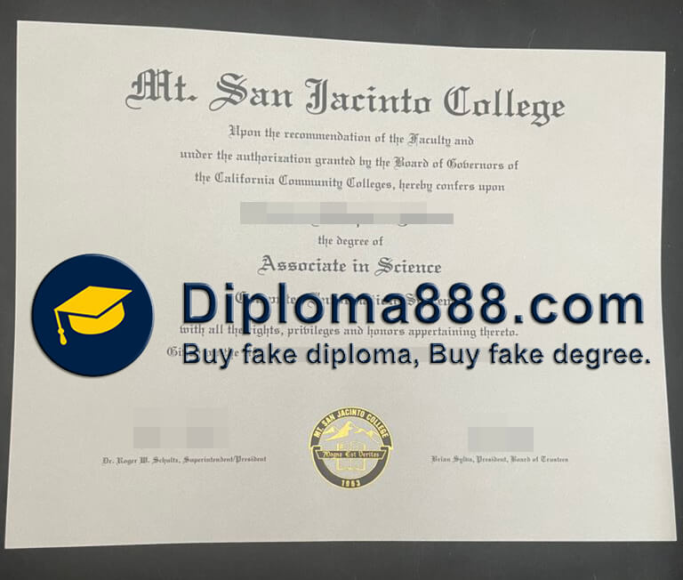 buy fake Mt. San Jacinto College degree