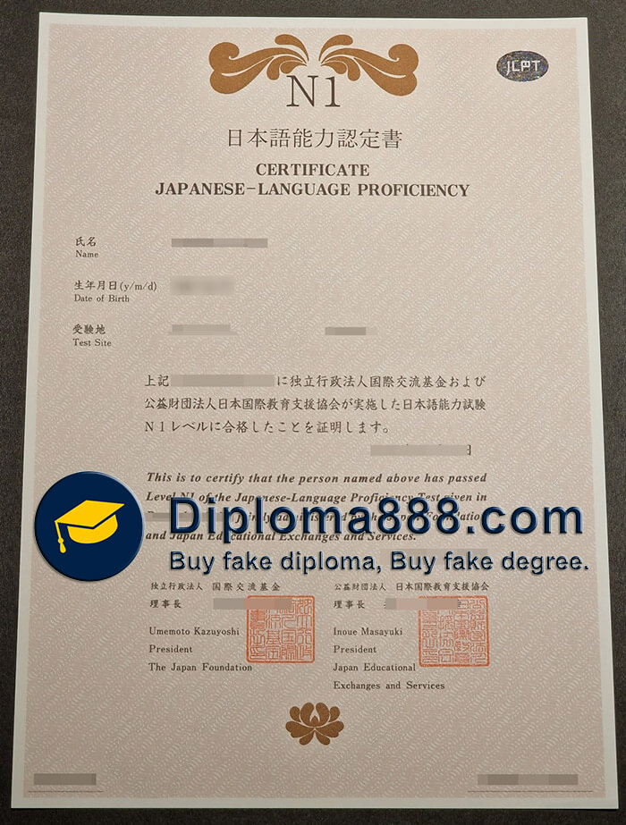 JLPT N1 diploma