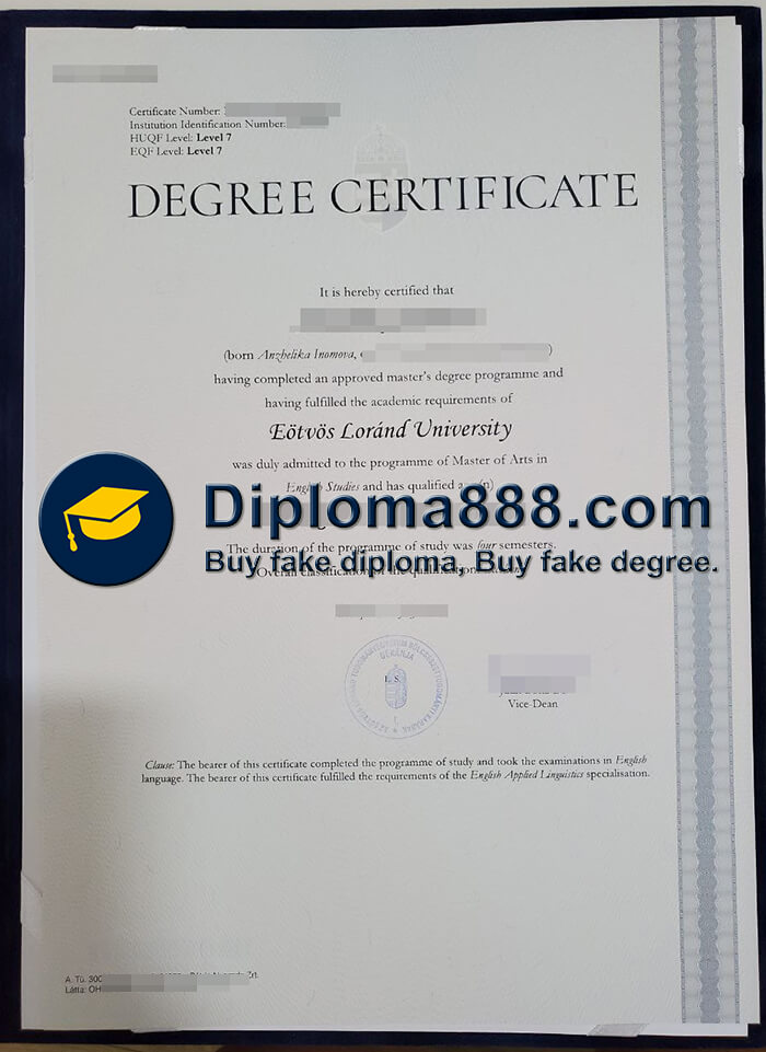 Eötvös Loránd University diploma