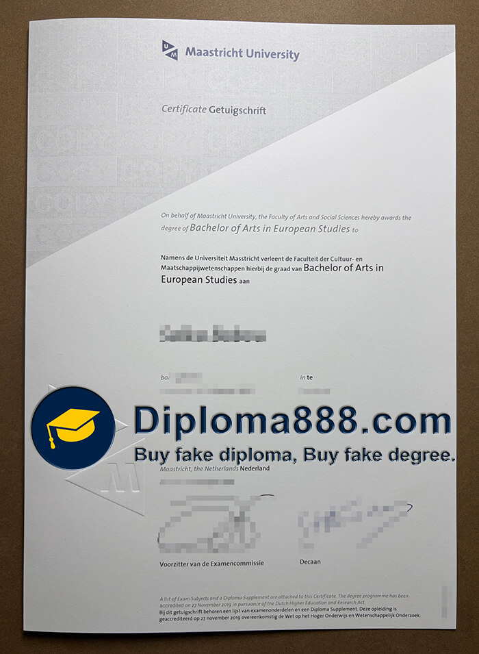 Maastricht University certificate