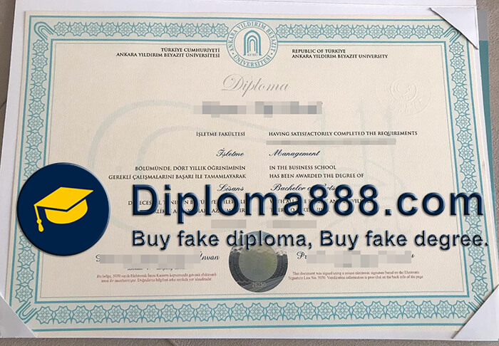 Ankara Yildirim Beyazit University diploma