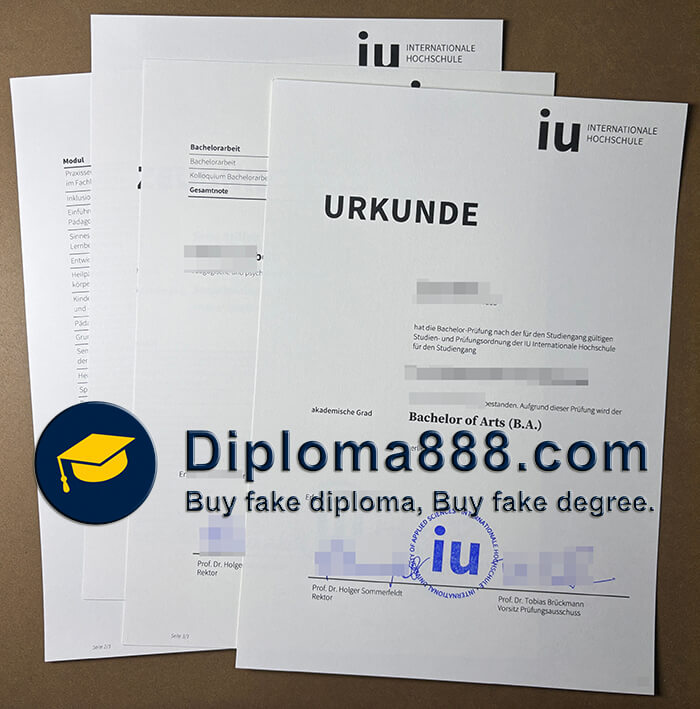 IU Internationale Hochschule Zeugnis