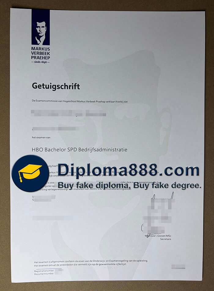 Markus Verbeek Praehep Getuigschrift
