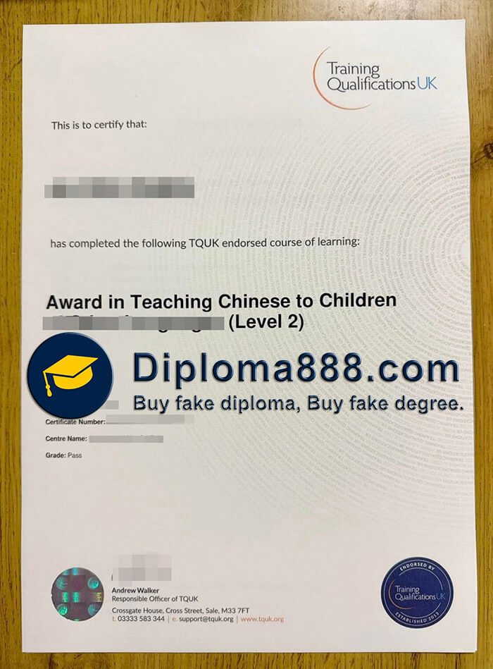 Training Qualifications UK diploma