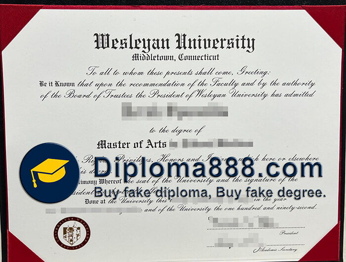 Wesleyan University diploma