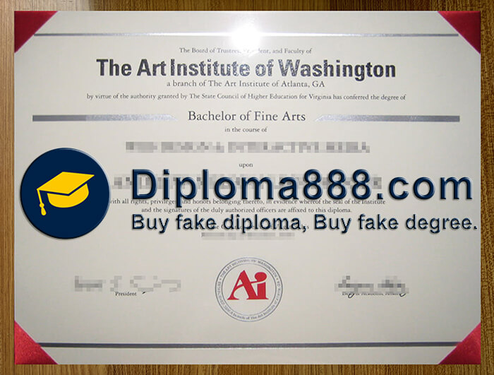 Art Institute of Washington diploma