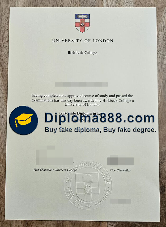 Birkbeck University of London official transcript
