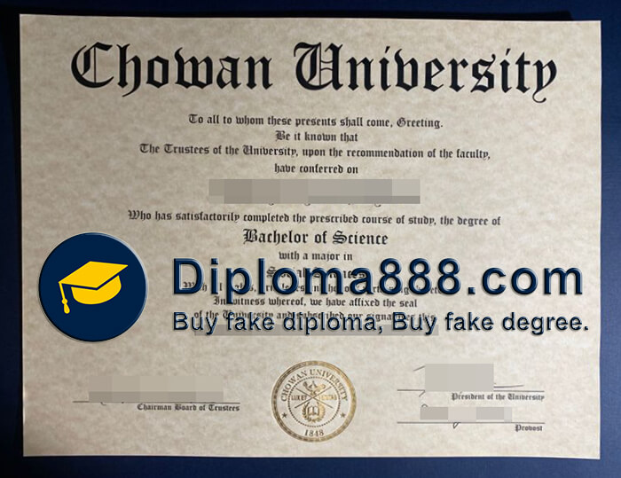Chowan University diploma