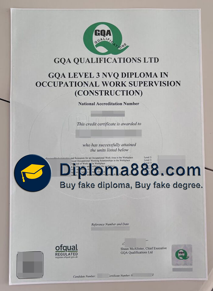 GQA qualification certificate
