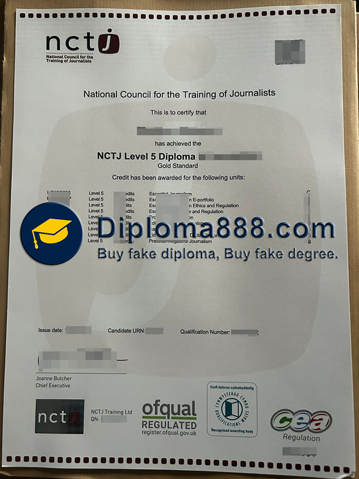 National Council for the Training of Journalists certificate