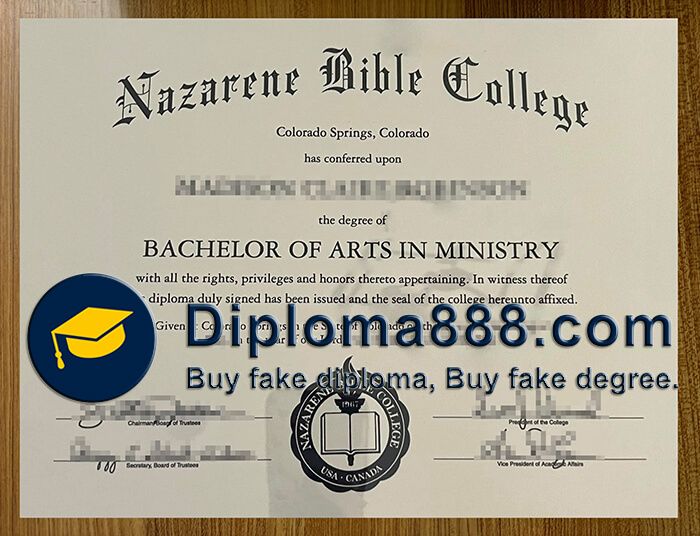 Nazarene Bible College diploma