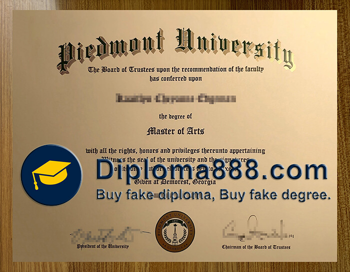 Piedmint University diploma