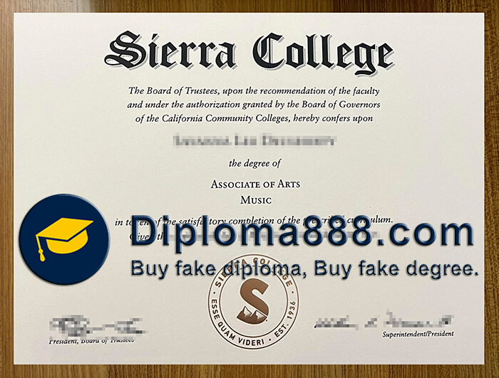 Sierra College diploma