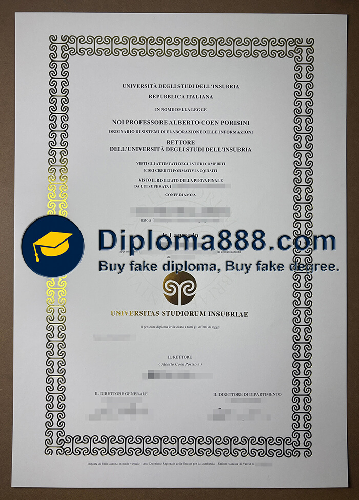 Universitas Studiorum Insubriae diploma